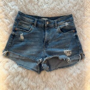 H&M Blue Distressed Jean Shorts